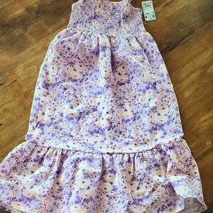 Floral Purple Sleeveless Dress